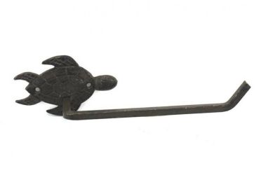 Cast Iron Sea Turtle Toilet Paper Holder 10""