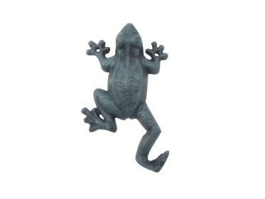 Seaworn Blue Cast Iron Frog Hook 6""