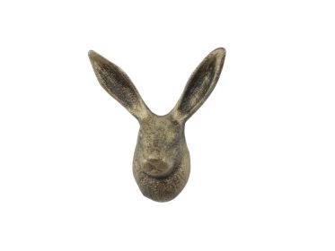 Rustic Gold Cast Iron Decorative Rabbit Hook 5""