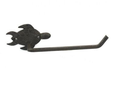 Cast Iron Sea Turtle Toilet Hand Towel Holder 10""