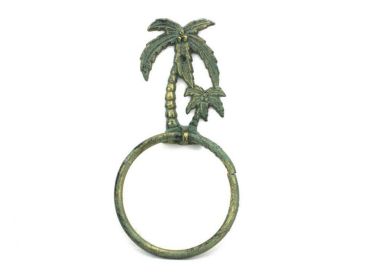 Antique Bronze Cast Iron Palm Tree Towel Holder 9""