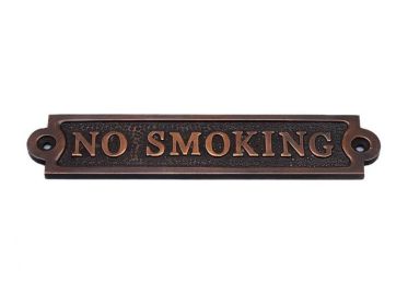 Antique Copper No Smoking Sign 6""
