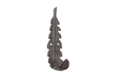Cast Iron Decorative Feather Hook 6""