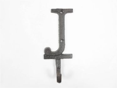 Cast Iron Letter J Alphabet Wall Hook 6""