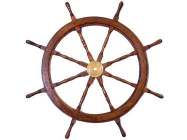 Deluxe Class Wood and Brass Decorative Ship Wheel 48""