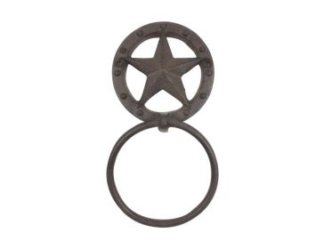 Cast Iron Lone Star Kitchen Bathroom Towel Ring 8.5""