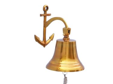 Brass Plated Hanging Anchor Bell 12""