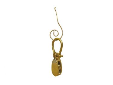 Solid Brass Single Pulley Christmas Ornament 4""