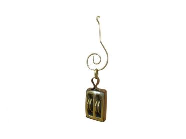 Solid Brass Pulley Christmas Ornament 4""
