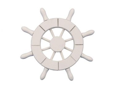 White Decorative Ship Wheel 6""