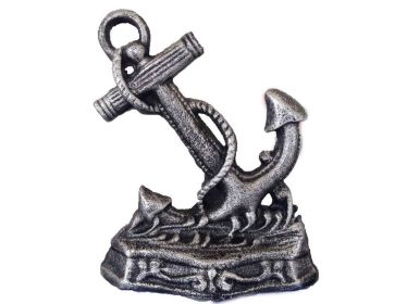 Antique Silver Cast Iron Anchor Door Stopper 8""
