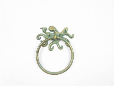 Antique Bronze Cast Iron Octopus Towel Holder 6""