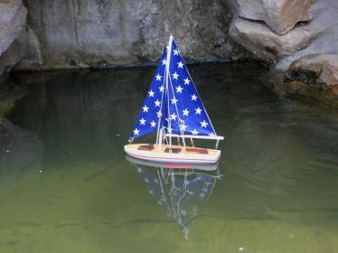 Wooden It Floats 12"" - Big Stars Floating Sailboat Model
