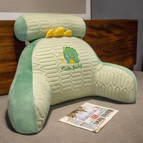 Summer Breathable Latex Ice Silk Cartoon Lumbar Support Pillow (Option: Green Dinosaur FXJJ-65x 40cm)