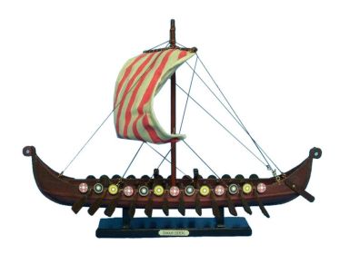 Wooden Viking Drakkar Model Boat (size: 14'''')