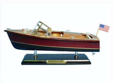 Wooden Chris Craft Triple Cockpit Model Speedboat (size: 14'''')
