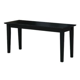 Solid Wood Entryway Accent Bench (Color: Black Finish)