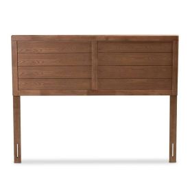 Full size Farmhouse Headboard in Rustic Wood Finish (Color: Brown Walnut)