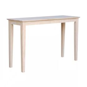 Unfinished Solid Wood Farmhouse Console Sofa Table (size: 4-ft.)