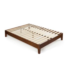 Twin size Solid Wood Platform Bed Frame (Color: Espresso Finish)