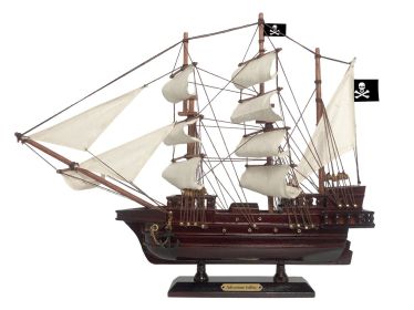 Wooden Captain Kidd's Adventure Galley White Sails Pirate Ship Model (size: 15'''')