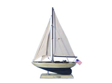 Wooden Rustic Enterprise Model Sailboat Decoration (size: 16'''')