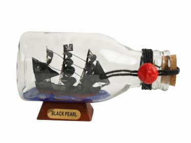 Black Pearl Pirate Ship in a Glass Bottle (size: 5'''')