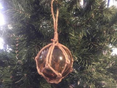 Amber Japanese Glass Ball Fishing Float Decoration Christmas Ornament (size: 3'''')